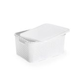 Caixa Organizadora C/ Tampa Rattan 7l Branca - Monte Líbano
