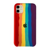 Capinha de Silicone Colorido Macio Listras iPhone 11