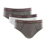 Kit 3 Cueca Slip Elástico Binado Algodão Confortável Básica Cinza Mescla Escuro M