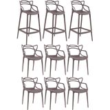 Kit - 6 X Cadeiras + 3 X Banquetas Altas Masters Allegra - Fendi