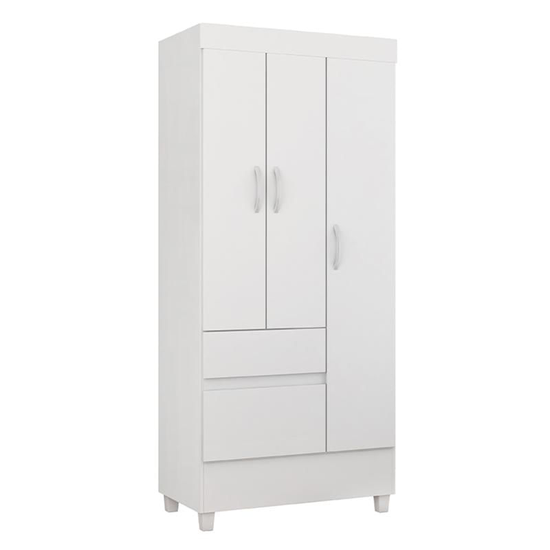 Guarda Roupa Solteiro Wind 3 Portas E 2 Gavetas Flex Branco - Demóbile