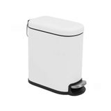 Lixeira Slim Branca Com Pedal E Fechamento Suave Gh117 Globa