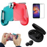 Kit Gamer Controle para Moto E6 Play / Fone de ouvido Air Dots / Pel Vidro