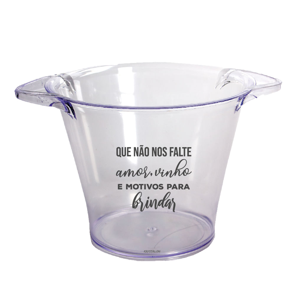 Balde de Gelo Personalizado Amor, Vinho e Motivos.