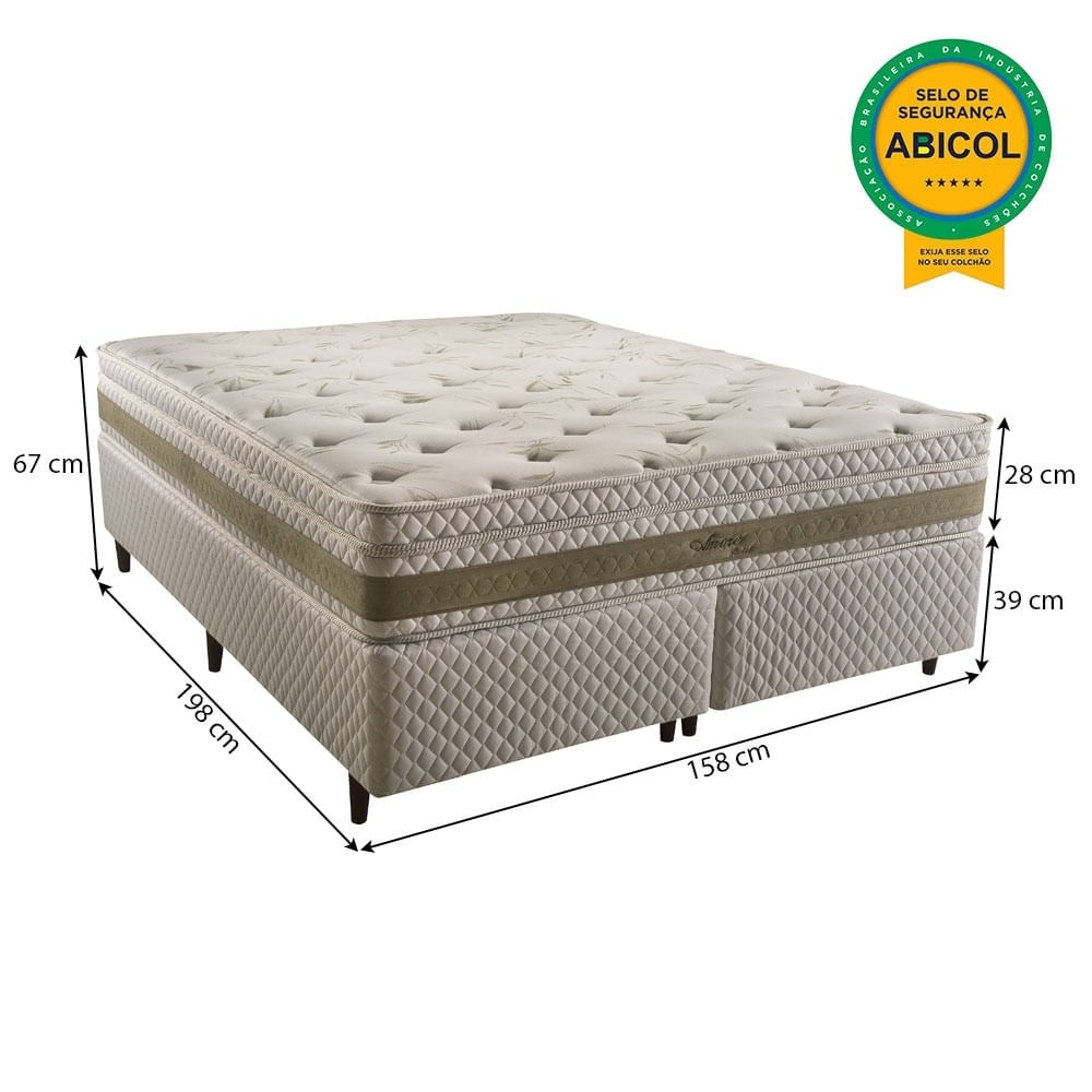 Cama Box Queen Size Herval Amore, Molas Ensacadas