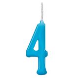 Vela Parabens Azul Numero 4 - 1 Unidade