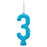 Vela Parabens Azul Numero 3 - 1 Unidade
