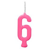 Vela Parabens Pink Numero 6 - 1 Unidade