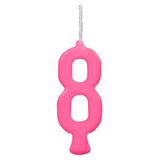 Vela Parabens Pink Numero 8 - 1 Unidade