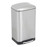 Lixeira De Sobrepor Slim 30 L Aço Inox Escovado - Prateado