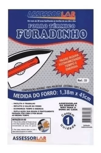 Forro Assessorlar P/ Tábua Passar Roupa 1,38 X 0,45 M