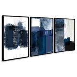 Quadro 60x120cm Abstrato Textura Margolanak Moldura Preta sem Vidro