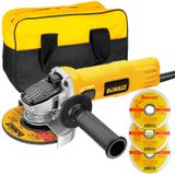 Esmerilhadeira Angular 4.1/2 POL 800W DWE 4020 DEWALT + 3 Discos e Bolsa