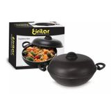 Frigideira Preta Wok 36Cm Antiaderente Com Tampa Eirilar