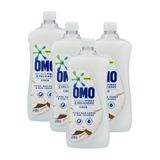 Kit 4 Lava-Roupas Omo Líquido Roupas Finas e Delicadas Coco 900ml