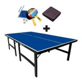 Mesa De Ping Pong Mdf 18mm 1019 Klopf + Kit Completo 5031 + Capa Para Mesa Aberta/montada 7001