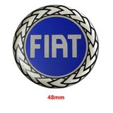 Kit 2 Emblemas Resinado Fiat Azul 48mm