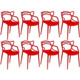 Kit 8 Cadeiras Allegra - Vermelho