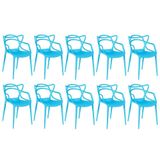 Kit 10 Cadeiras Allegra - Azul