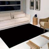 Tapete Para Quarto E Sala Felpudo Tamanho 200x140cm Preto Casen