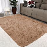 Tapete Shaggy Quarto E Sala Felpudo 200x140cm Bege Casen