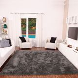 Tapete Para Sala Quarto Luxo Pelo Retangular 200x140cm Cinza Casen