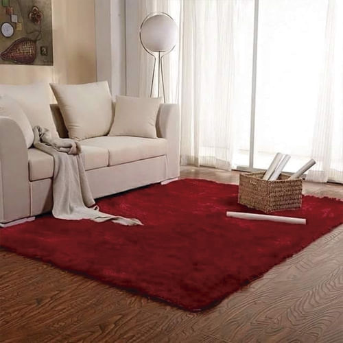 Tapete Para Sala Quarto Luxo Liso Peludo Retangular 140x100cm Casen