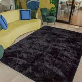 Tapete Verão Para Sala E Quarto 140x100 Pelo Alto Preto Casen