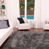 Tapete Para Sala Quarto Aconchego Retangular 200x140cm Cinza Casen