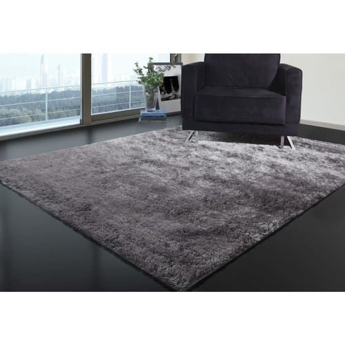 Tapete Para Sala Quarto Luxo Liso Peludo Retangular 140x100cm Casen