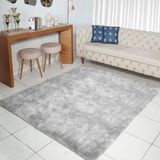 Tapete Liso Para Sala E Quarto Soft Peludo Casen 140x200cm Cinza