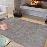 Tapete Liso Para Sala E Quarto Soft Peludo Casen 140x100cm Cinza