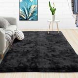 Tapete Para Sala/quarto Felpudo Cronos Casen 100x140 Cm Preto