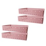 Kit 4 Cesto Organizador Multiuso Lavanderia Rattan G Rose