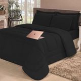 Cobre Leito Soft Casal Queen Dupla Face Cotex 240x210cm Preto