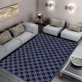 Tapete para Quarto Casablanca 1,35m x 1,00m Antiderrapante Estampado Azul Cotex