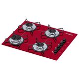 Cooktop 4 Bocas Chamalux Ultra Chama Em Arame - Vermelho