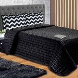 Cobre Leito Casal Queen Chevron 03 Peças - cor Preto Cotex