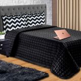 Cobre Leito Estampa Chevron Casal Queen 3 Peças Preto e Branco Cotex