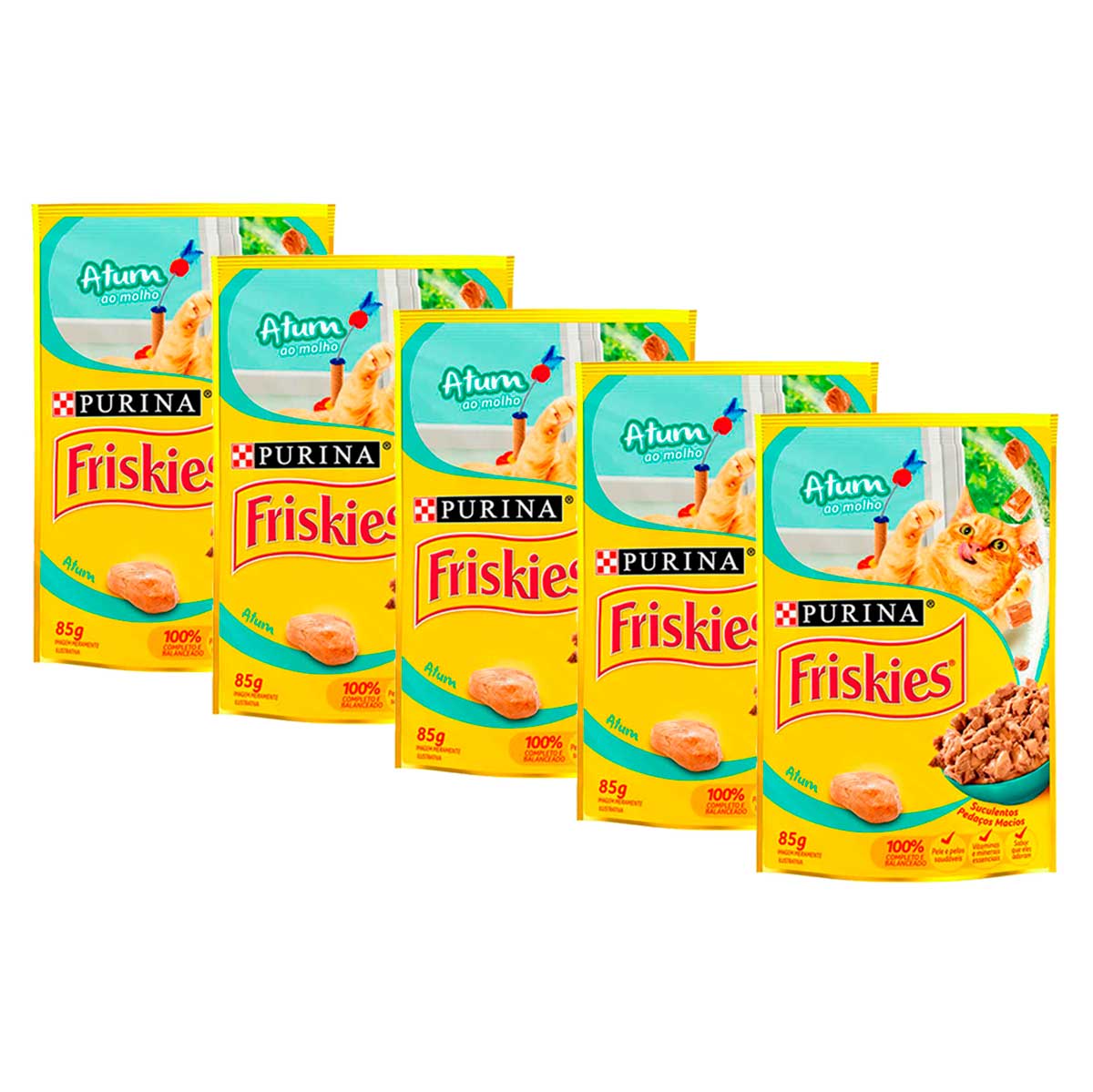 Kit 5 Sachês Atum Ao Molho Friskies 85g