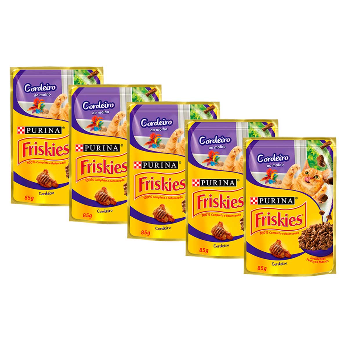 Kit 5 Sachês Cordeiro Ao Molho Friskies 85g