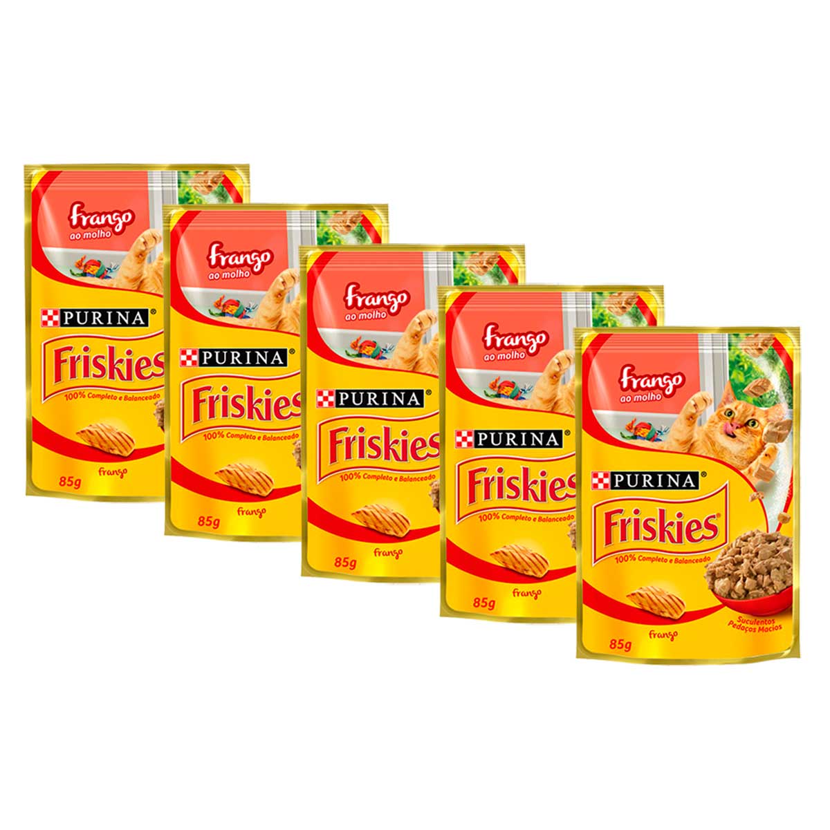 Kit 5 Sachês Frango Ao Molho Friskies 85g