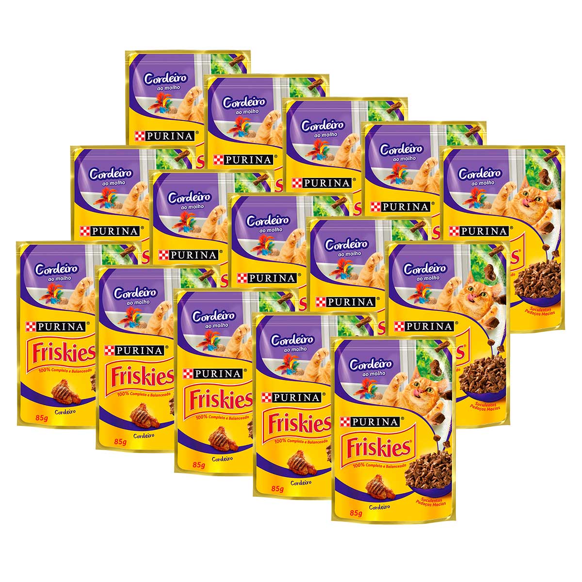 Kit 15 Sachês Cordeiro Ao Molho Friskies 85g