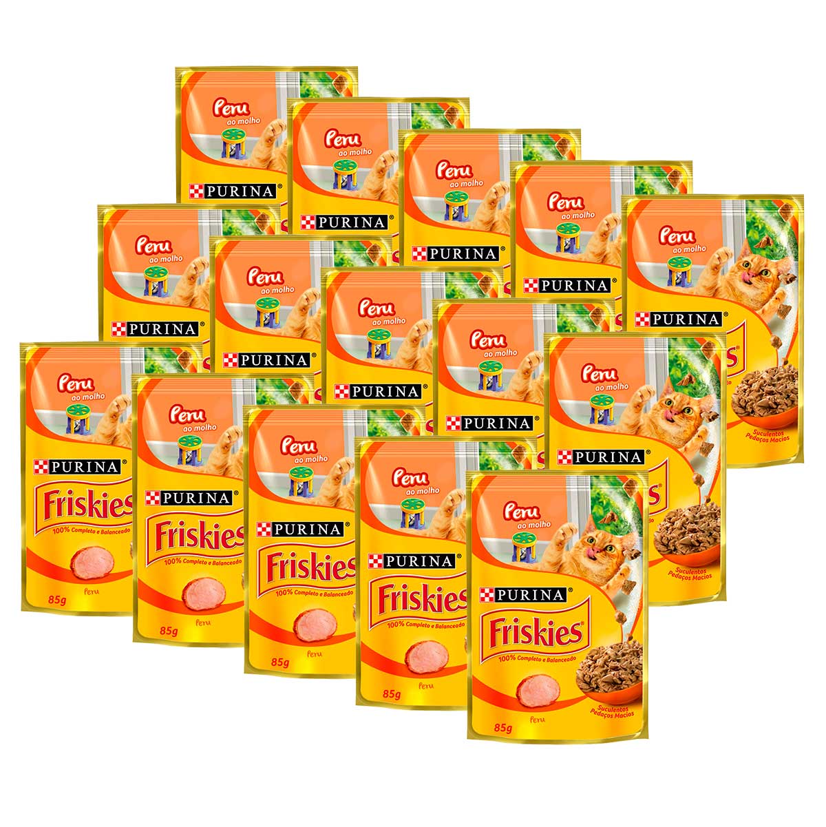 Kit 15 Sachês Peru Ao Molho Friskies 85g