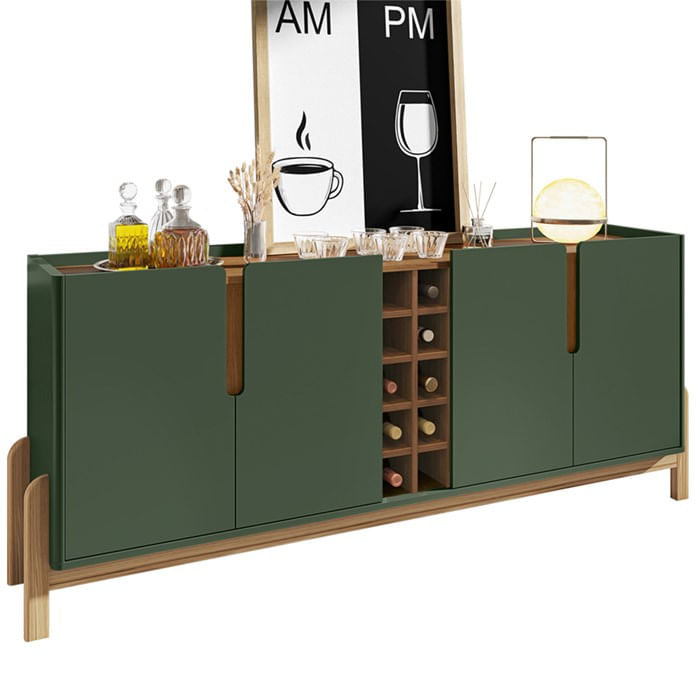 Buffet Aparador 190cm Com Adega 050520 Verde Oliva Cedro Dcasa