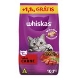 Ração Whiskas Carne Para Gatos Adultos - 9 Kg + 1,1 Kg Grátis