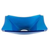 Cuba De Vidro Retangular Chanfrada 39cm Azul Escuro