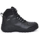 Bota Motociclista Bravo Cano Médio Alto - Couro Preto Brilho Tam.40- mboots