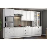 Cozinha Modulada Henn Americana 8 Pecas 2 Armarios 2 Balcoes 2 Paneleiros 2 Complementos C8p02 Branco