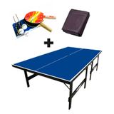 Mesa De Ping Pong Mdp 15mm Olimpic 1013 + Kit Suporte, Rede, Bolinhas 5030 + Capa Para Mesa Aberta/montada 7001